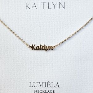 🌸 KAITLYN Script Name Chain Goldtone Necklace 🌸